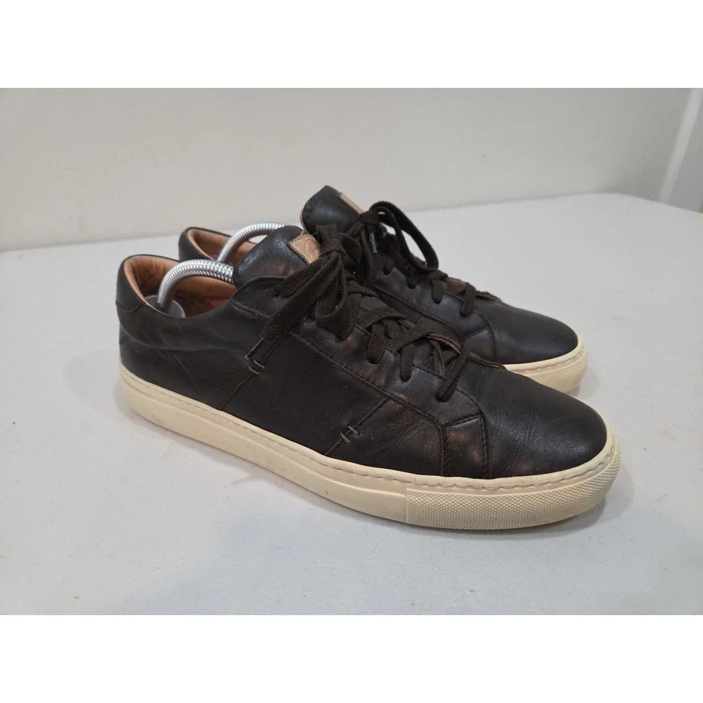 GREATS Brooklyn Sneakers Mens Size 10 Chocolate Brown Leather Made in Italy